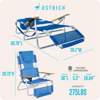 The Ostrich Deluxe 3‑in‑1 Beach Chair 🌴🛋️ Comfort, Freedom & Relaxation