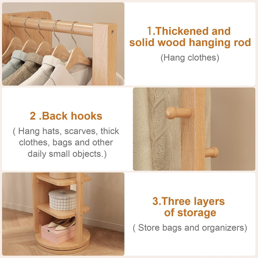 WoodsWhisper Full Length Mirror Coat Rack Solid Wood Floor Mirror 66"x12" Full Length Mirror with Stand Long Mirrors for Bedroom,Living Room (Natural, 66" Lx12 W)