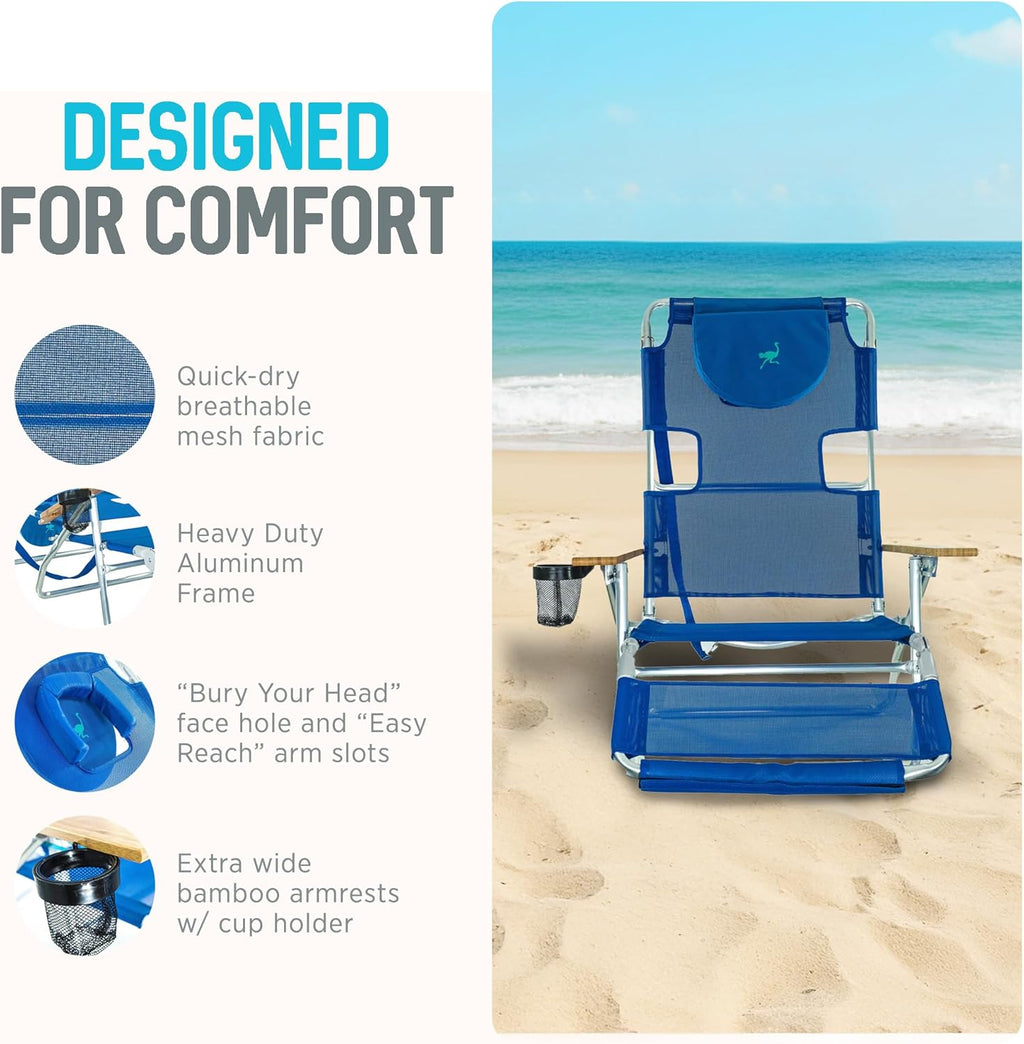 The Ostrich Deluxe 3‑in‑1 Beach Chair 🌴🛋️ Comfort, Freedom & Relaxation