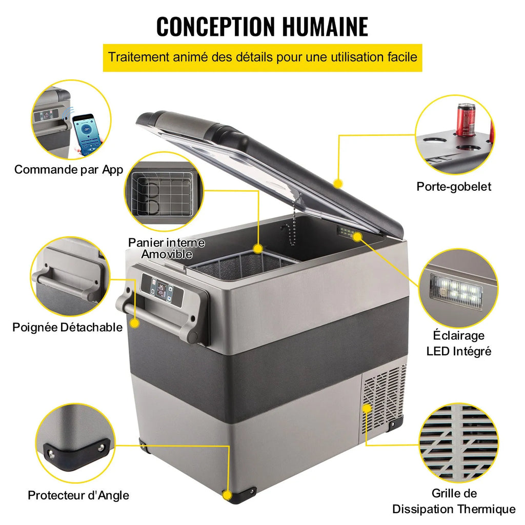 VEVOR Mini Portable Car Fridge, 55L Car Cooler