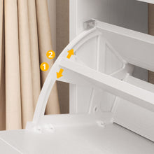 3-Drawer White Shoe Cabinet with Coat Rack