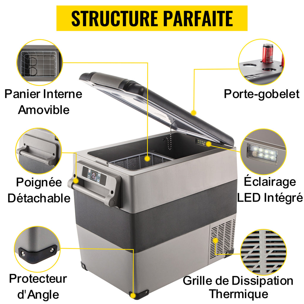 VEVOR Mini Portable Car Fridge, 55L Car Cooler